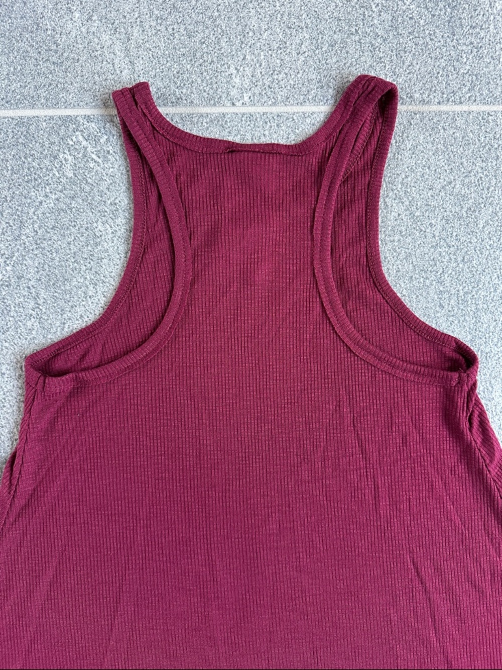 NWOT Free People Lightweight Flowy Ribbed Racerback Burgundy Long Beach Tank XS - Picture 10 of 16